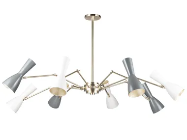 WORMHOLE 11-8 Luci - Swivel brass chandelier _ Il Bronzetto